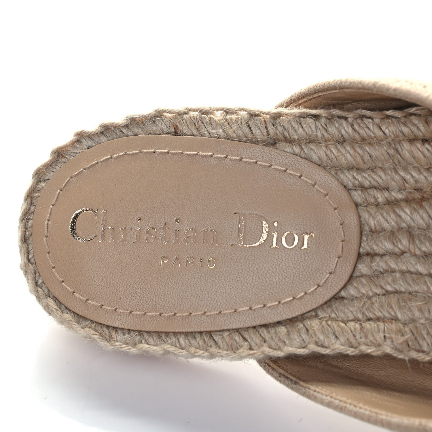 Christian Dior Canvas Embroidered Granville Espadrille Crisscross Flat Slide Sandals 38 Cream 6 of 8