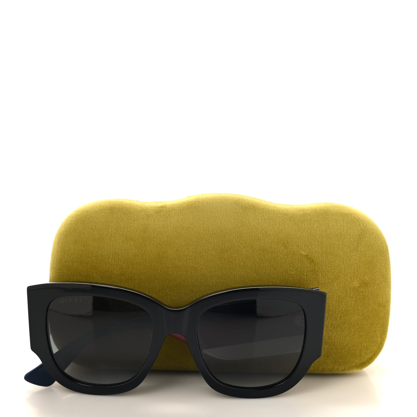 Acetate Web Oversized Frame Rectangle Sunglasses GG0276S Black Multicolor
