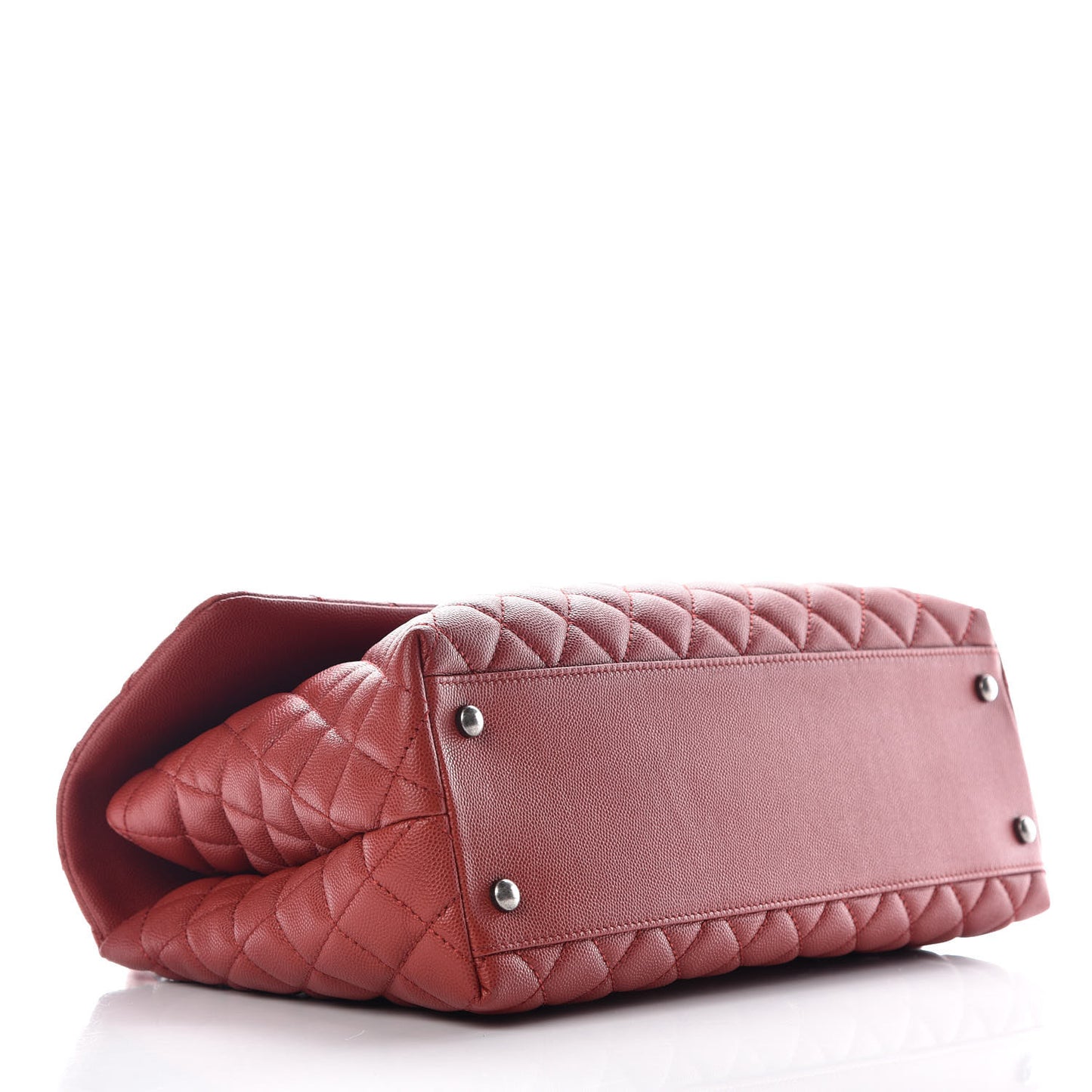 Caviar Quilted Medium Coco Handle Flap Dark Red