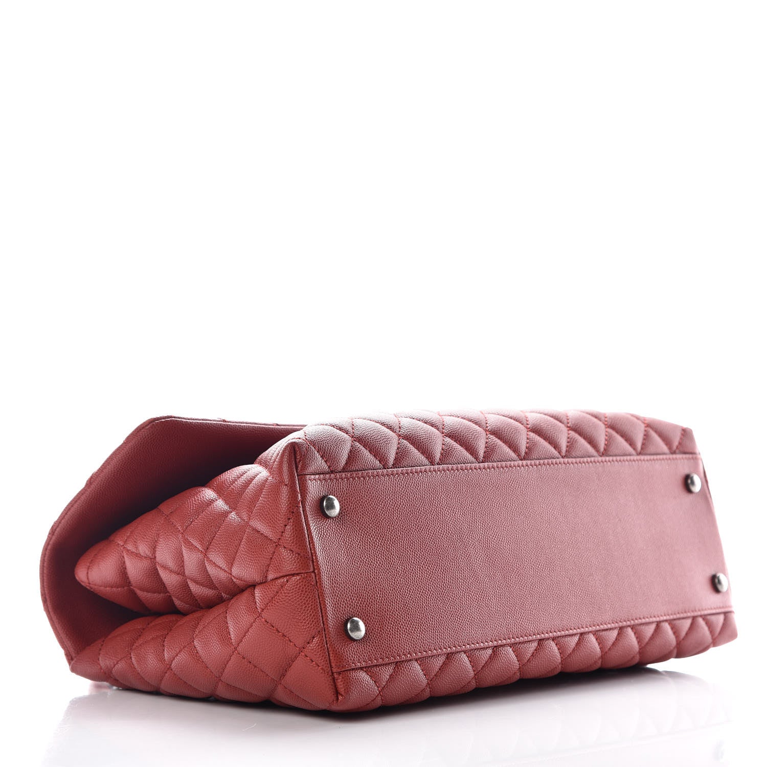 Chanel Caviar Quilted Medium Coco Handle Flap Dark Red 4 of 9