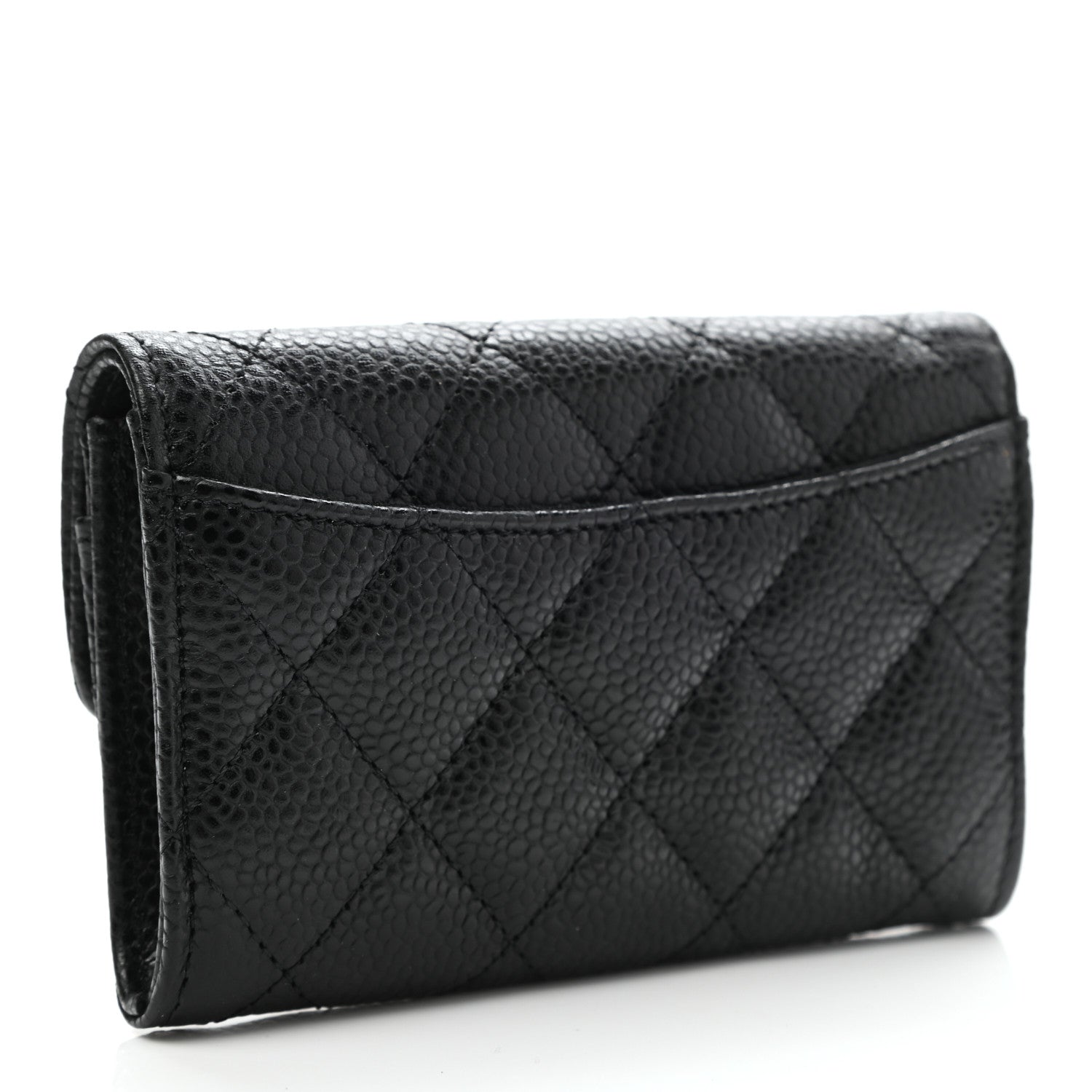 Chanel Caviar Quilted Flap Card Holder Wallet Black 3 of 9