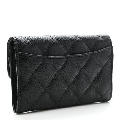 Chanel Caviar Quilted Flap Card Holder Wallet Black 3 of 9