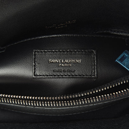 Saint Laurent Sheepskin Matelasse Chevron Monogram Medium College Bag Black 7 of 10