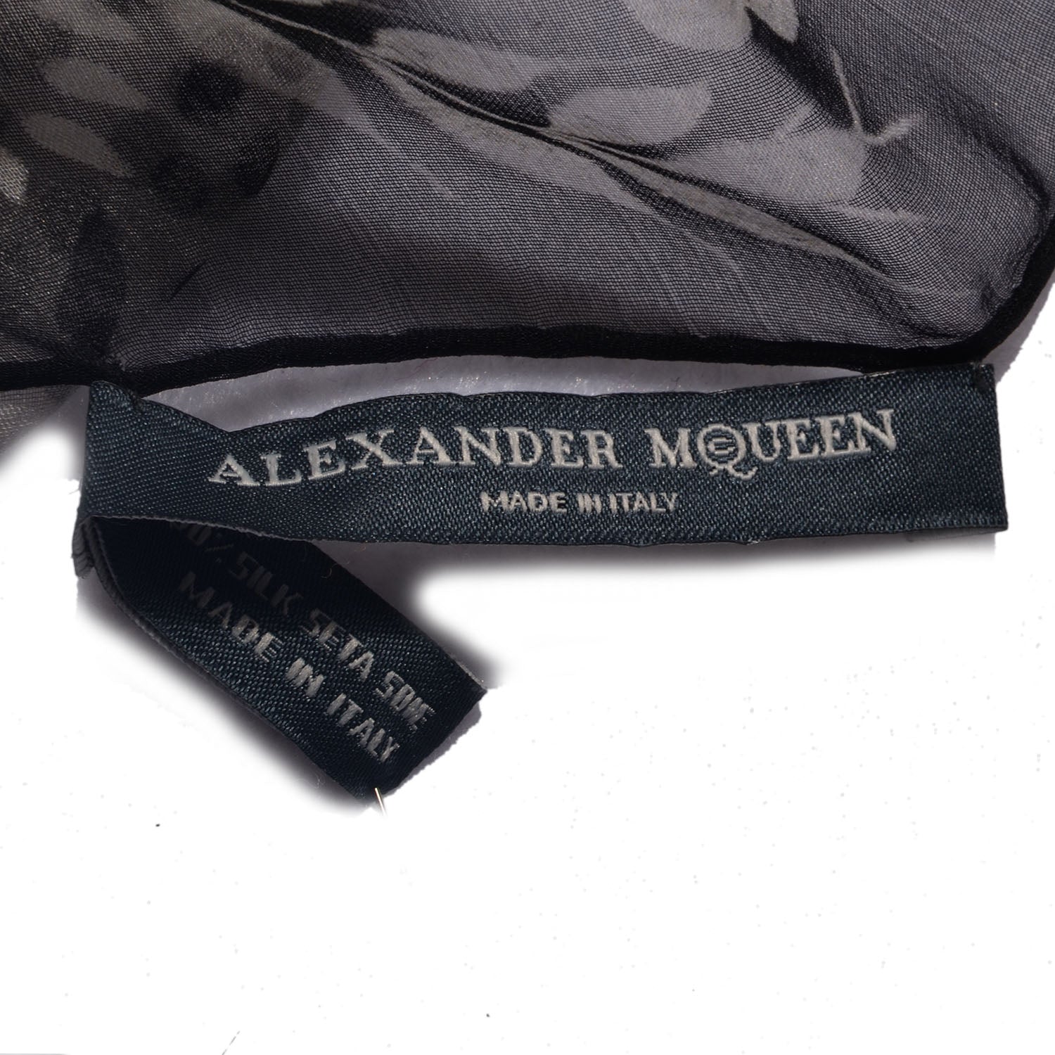 Alexander McQueen Silk Chiffon Skull Scarf White 7 of 7