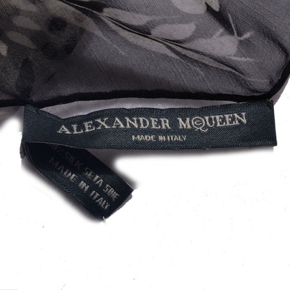 Alexander McQueen Silk Chiffon Skull Scarf White 7 of 7