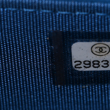 Chanel Lambskin Quilted CC Pearl Crush Wallet on Chain WOC Blue 8 of 11