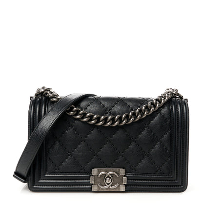 Chanel Lambskin Stitch Quilted Medium Boy Flap Black 1 of 10