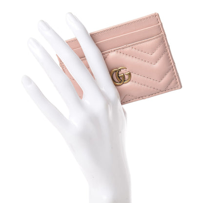 Gucci Calfskin Matelasse GG Marmont Card Holder Perfect Pink 2 of 6