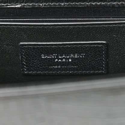 Saint Laurent Calfskin Crocodile Embossed Medium Classic Monogram Kate Tassel Satchel Black 7 of 10