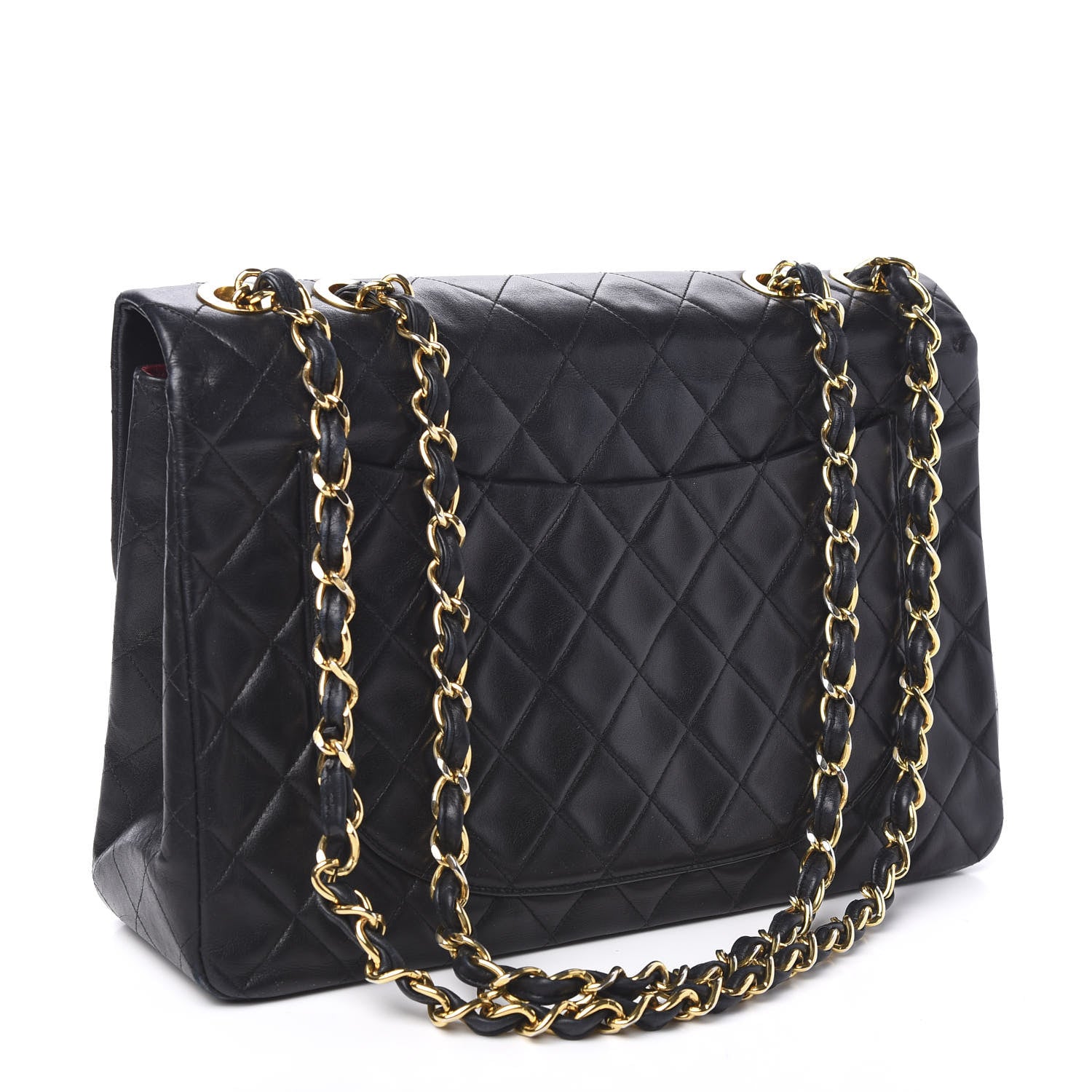 Chanel Lambskin Quilted XL Jumbo Single Flap Black 2 of 11