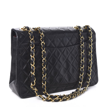 Chanel Lambskin Quilted XL Jumbo Single Flap Black 2 of 11