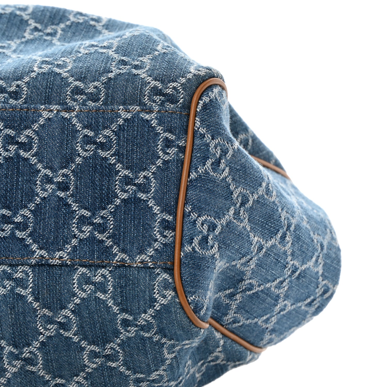 Gucci Denim Monogram Medium Sukey Tote Blue 10 of 19