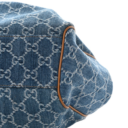 Gucci Denim Monogram Medium Sukey Tote Blue 10 of 19