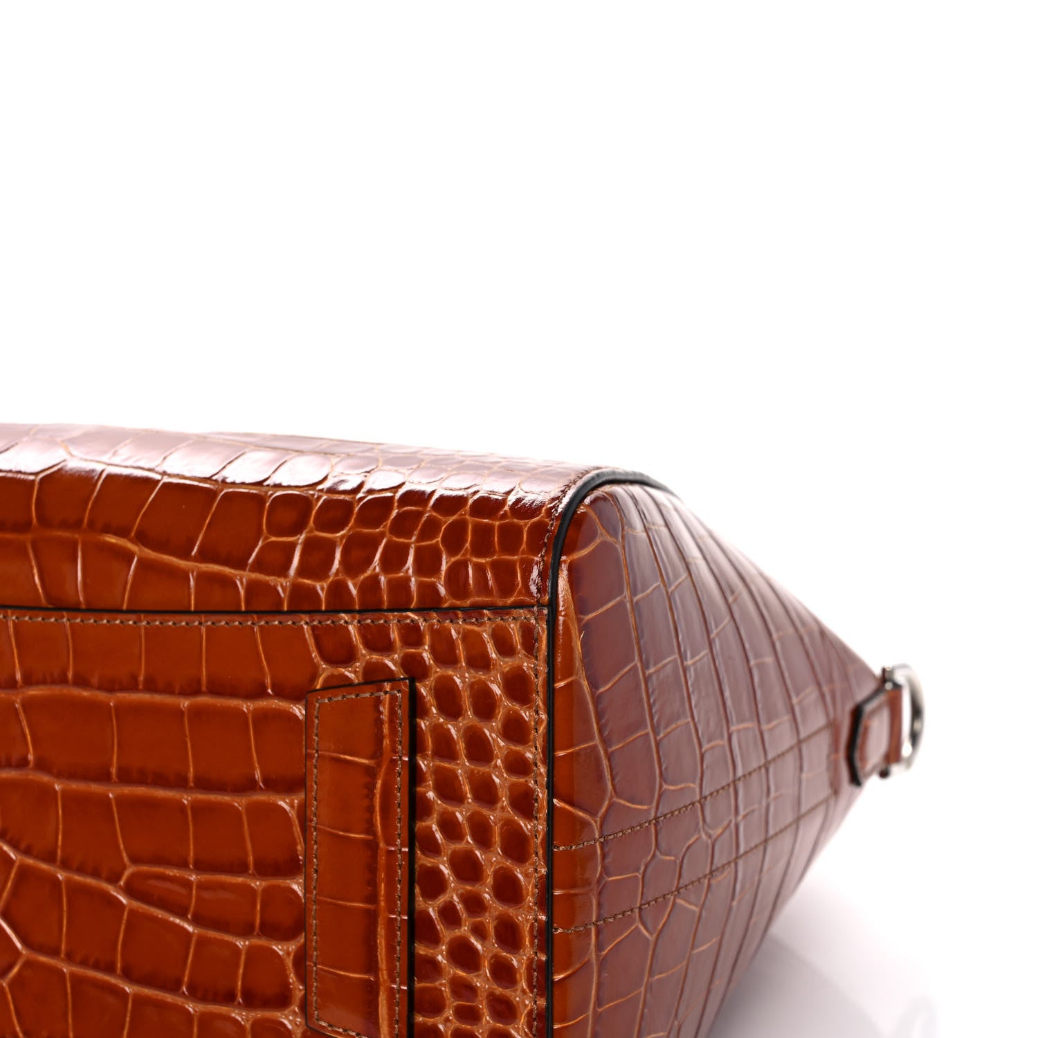 Givenchy Calfskin Crocodile Embossed Small Antigona Cognac 10 of 12