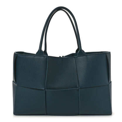 Bottega Veneta Grained Calfskin Maxi Intrecciato Medium Arco Tote Navy Blue 1 of 11