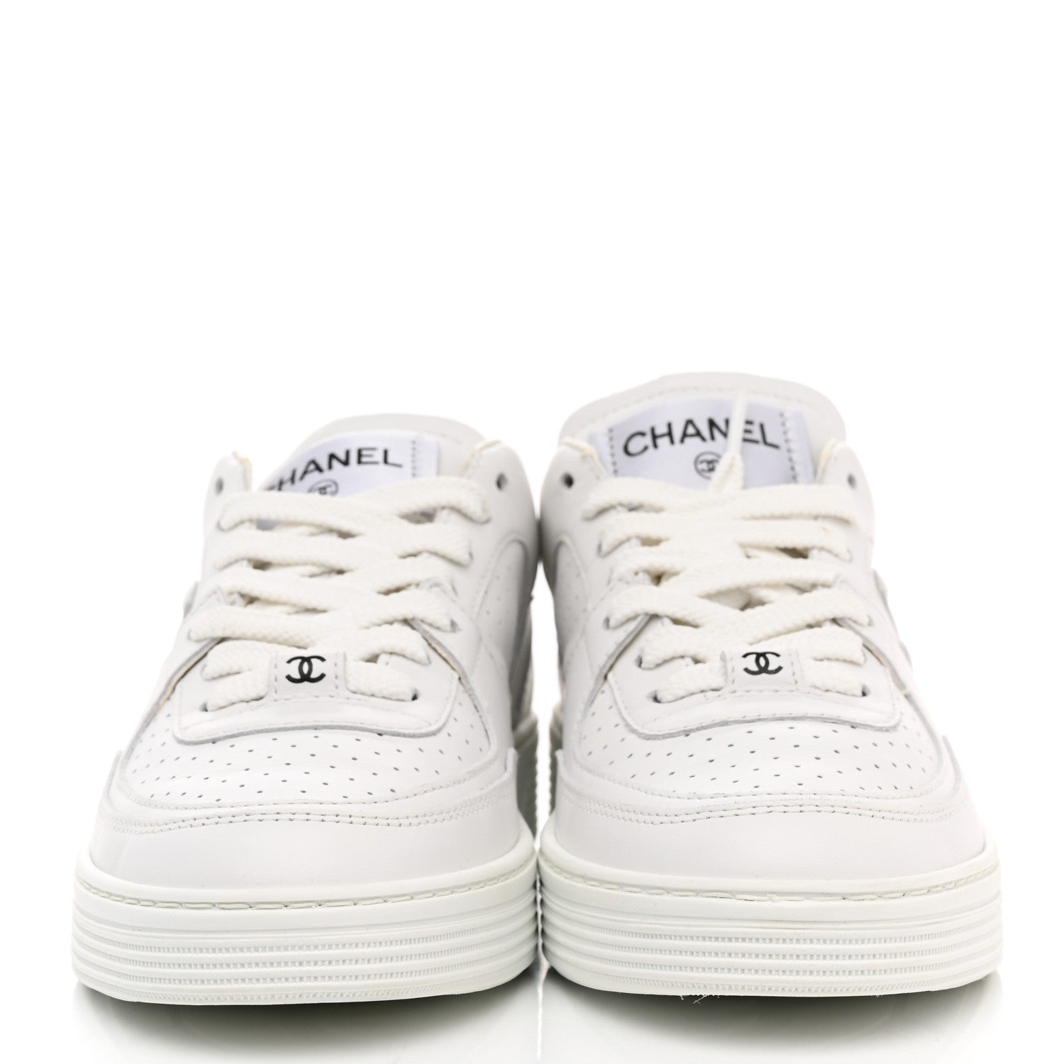 Chanel Calfskin Womens Logo Sneakers 36 White 2 of 9