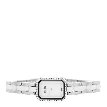 Chanel Stainless Steel Ceramic Diamond Bezel 16mm Chain Premiere Quartz Watch White 2 of 4