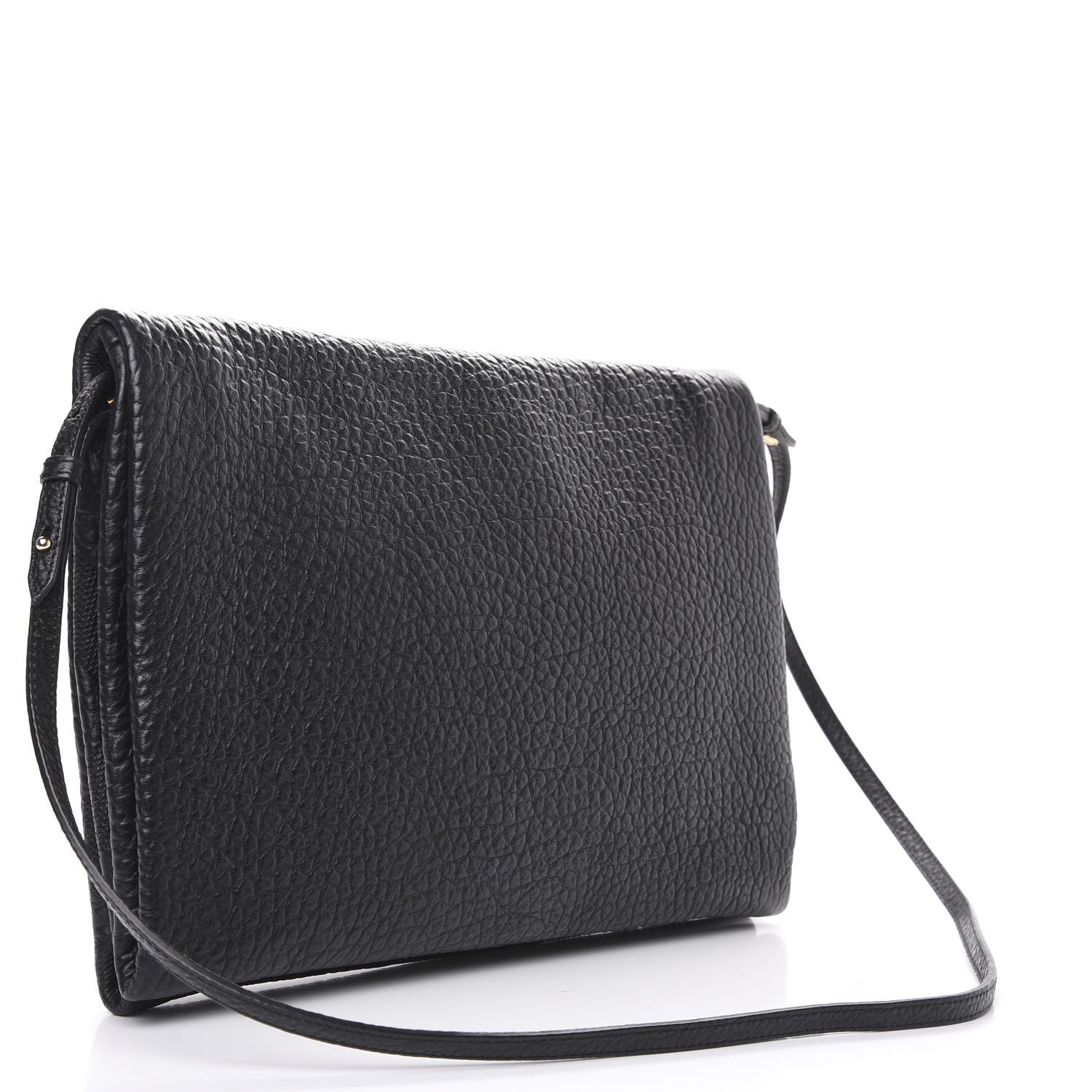 Burberry Signature Grain Calfskin Check Embossed Medium Balmoral Clutch Bag Black 3 of 8