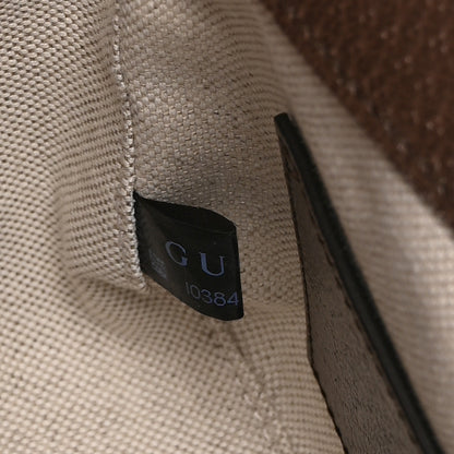 Gucci Monogram Jumbo GG Textured Dollar Calfskin Web Mini Horsebit 1955 Shoulder Bag Camel Ebony New Acero 8 of 11
