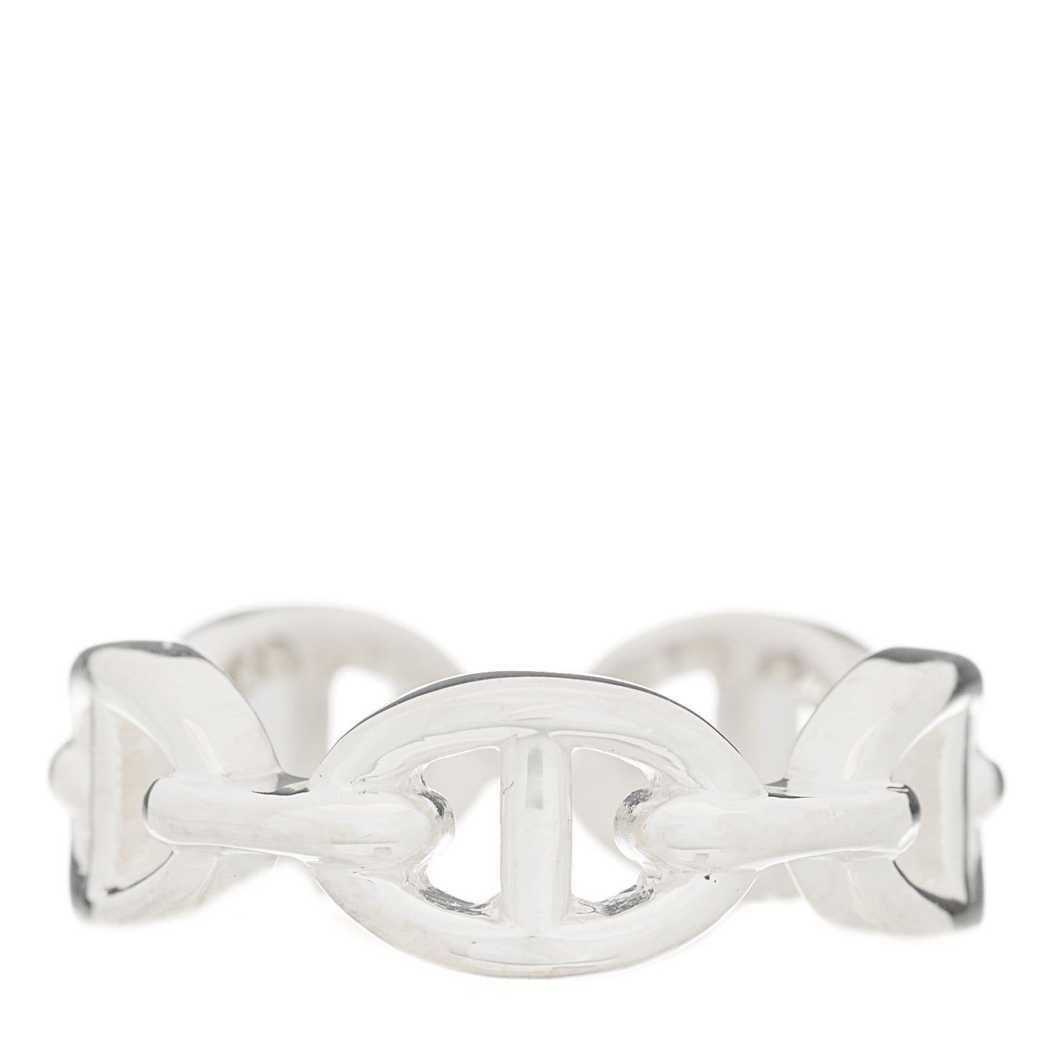 Hermes Sterling Silver PM Chaine d'Ancre Enchainee Band Ring 51 5.75 1 of 5
