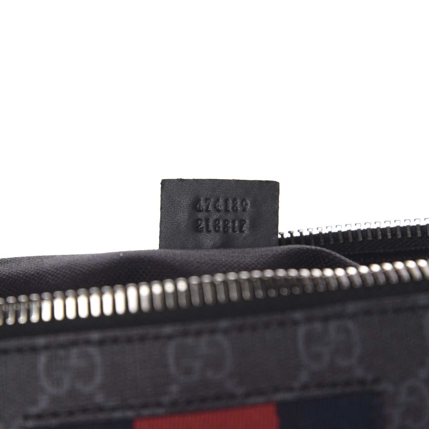 Soft GG Supreme Monogram Appia Calfskin Web East West Messenger Bag Black Grey