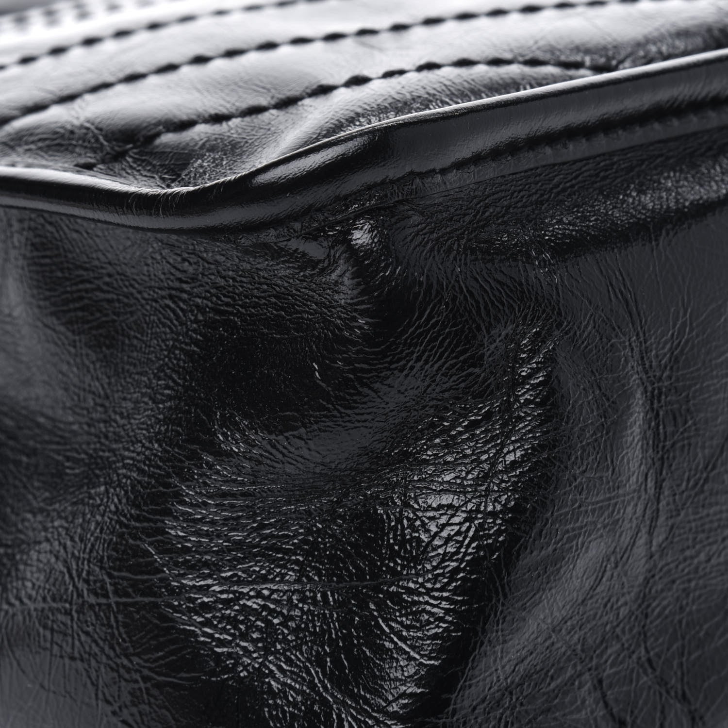Saint Laurent Crinkled Calfskin Matelasse Monogram Medium Niki Chain Satchel Black 12 of 14