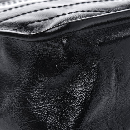 Saint Laurent Crinkled Calfskin Matelasse Monogram Medium Niki Chain Satchel Black 12 of 14