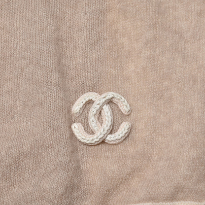 Chanel Cashmere Silk CC Scarf Beige 4 of 5