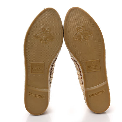 Gucci Raffia Harness Calfskin Interlocking G Adela Espadrilles 37 Palmi Naturale Harness Brown 5 of 9
