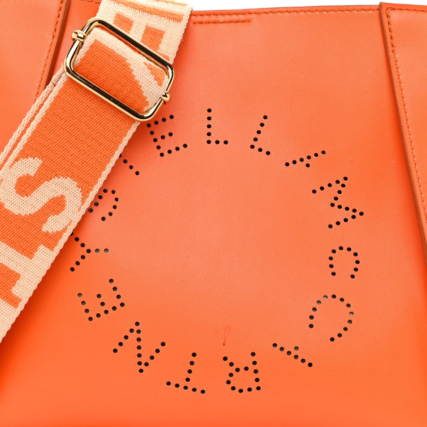 Eco Alter Nappa Perforated Logo Mini Crossbody Orange