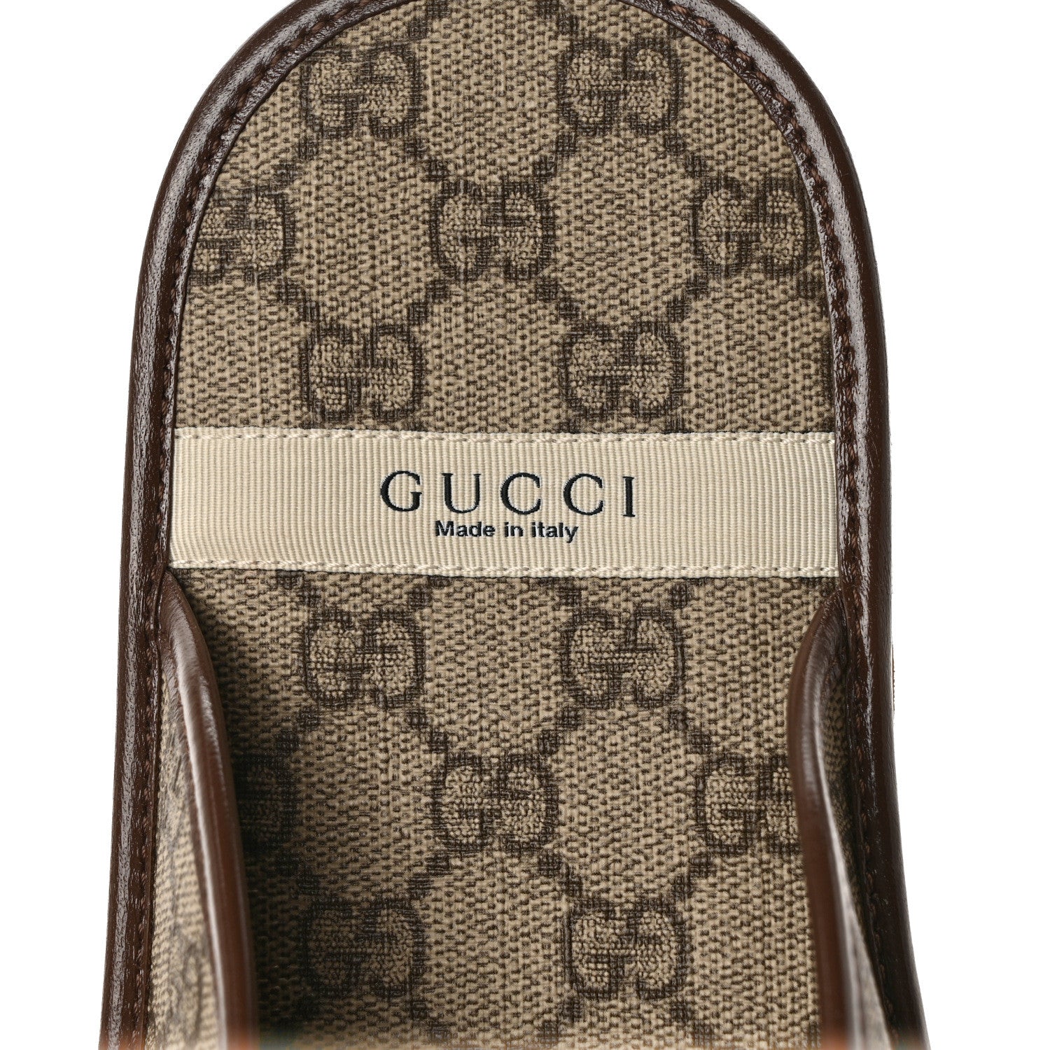 Gucci GG Supreme Monogram Granada Kid Mens Lug Sole Slide Sandals 9 Beige New Acero 7 of 8