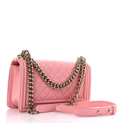Chanel Caviar Quilted Medium Boy Flap Powder Pink 2 of 12