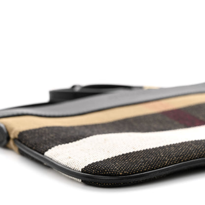 Burberry Mega Check Peyton Crossbody Clutch Bag Black 10 of 12