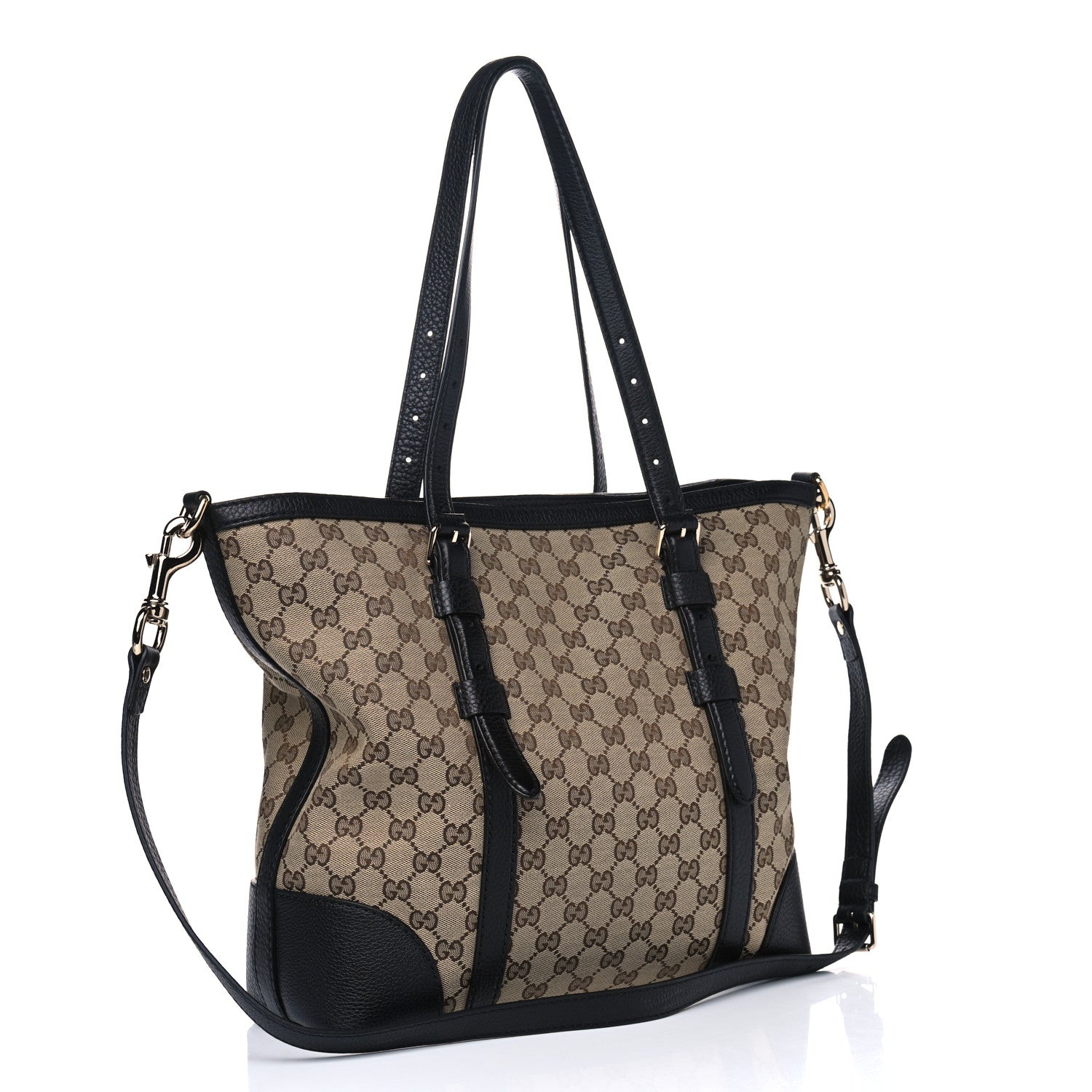 Gucci Monogram Cellarius Calfskin Tote Beige Ebony Black 2 of 11