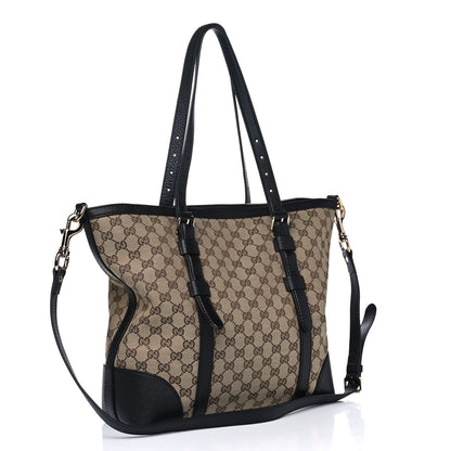 Gucci Monogram Cellarius Calfskin Tote Beige Ebony Black 2 of 11