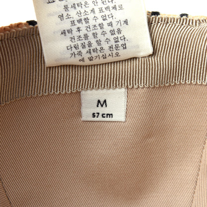 Gucci Raffia GG Monogram Elaphe Embroidered Aisha Baseball Hat M Ivory Black 6 of 10