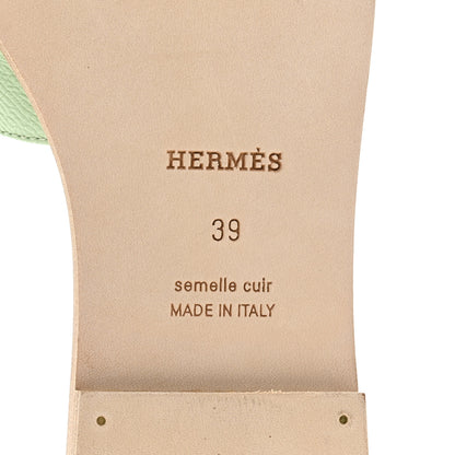 Hermes Epsom Oran Sandals 39 Vert Jade 6 of 9