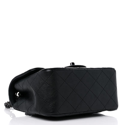 Chanel Crumpled Calfskin Quilted Mini Square Flap So Black 4 of 11