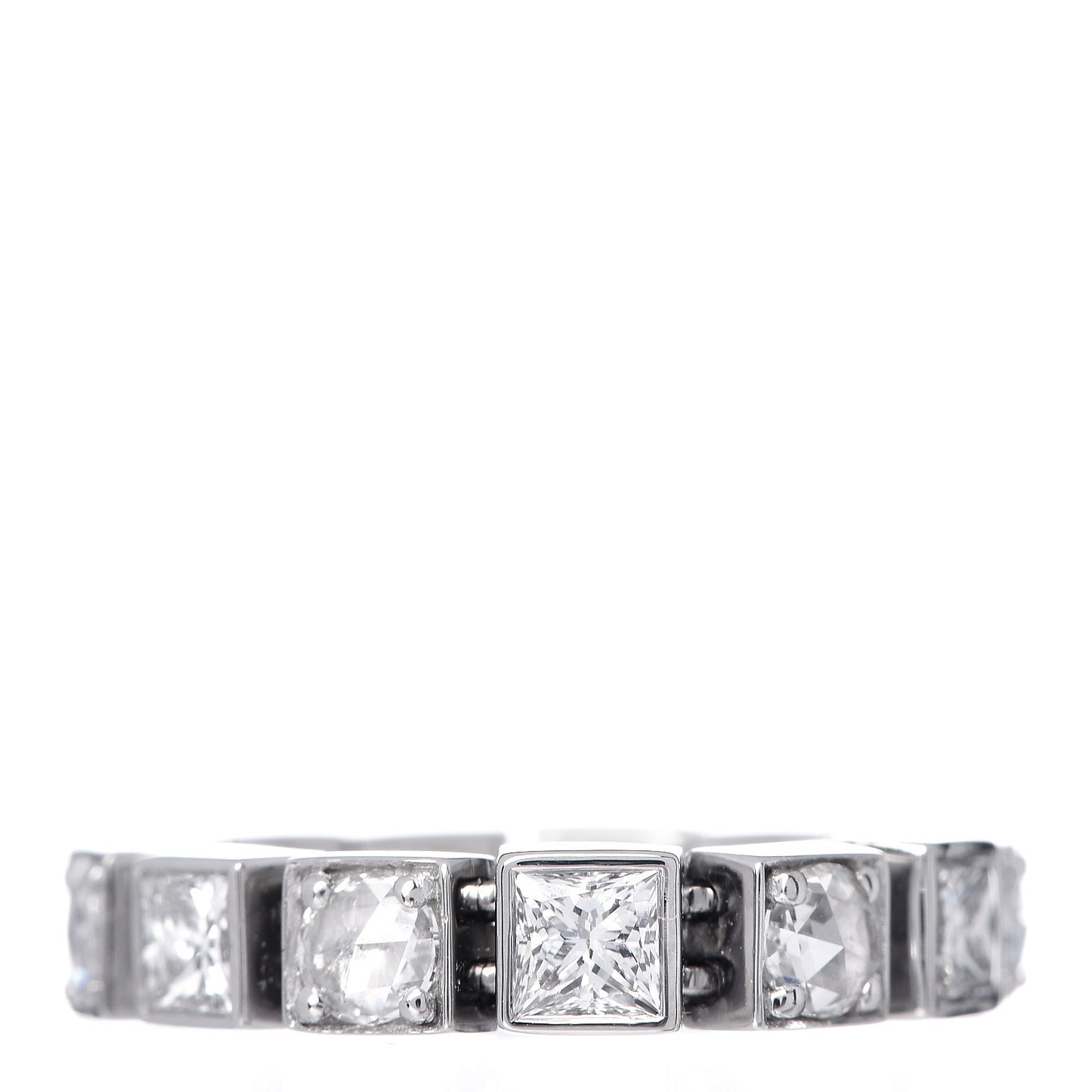 18K White Gold Diamond T Line Band Ring 52 6