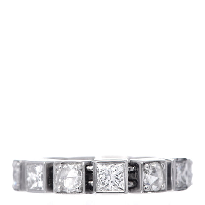 Tiffany 18K White Gold Diamond T Line Band Ring 52 6 1 of 5