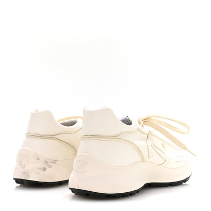 Chanel Calfskin Perforated CC Sneakers 38 White 5 of 8