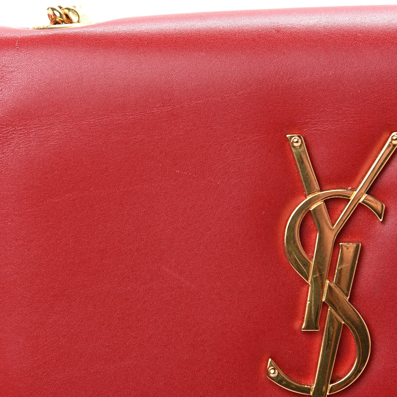 Saint Laurent Calfskin Small Classic Monogram Kate Tassel Satchel Red 9 of 12