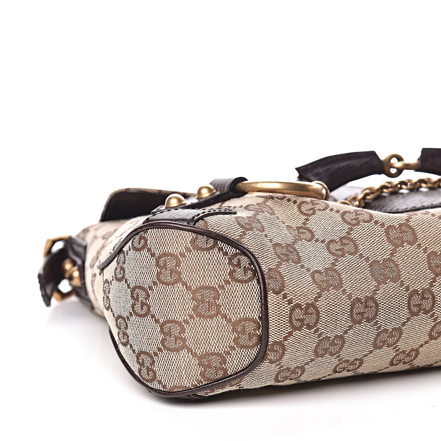 Monogram Horsebit Chain Flap Shoulder Bag Brown