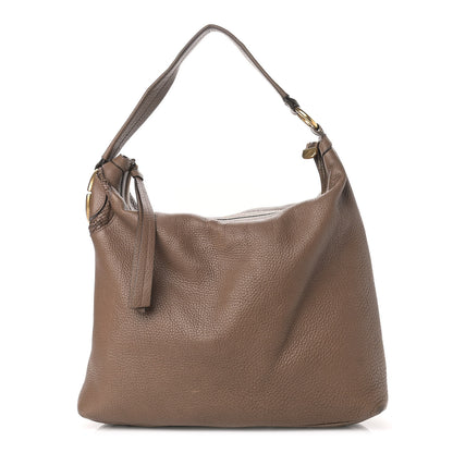 Gucci Pebbled Calfskin Twill Hobo Brown 1 of 17