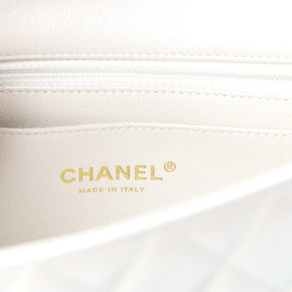 Chanel Iridescent Calfskin Quilted Mini Rectangular Flap White 8 of 11