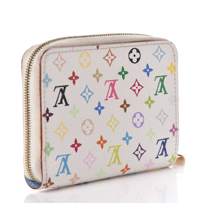 Louis Vuitton Monogram Multicolor Zippy Coin Purse Wallet White Raisin 4 of 11