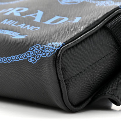Prada Saffiano Travel Brique Belt Bag Black Blue 8 of 10