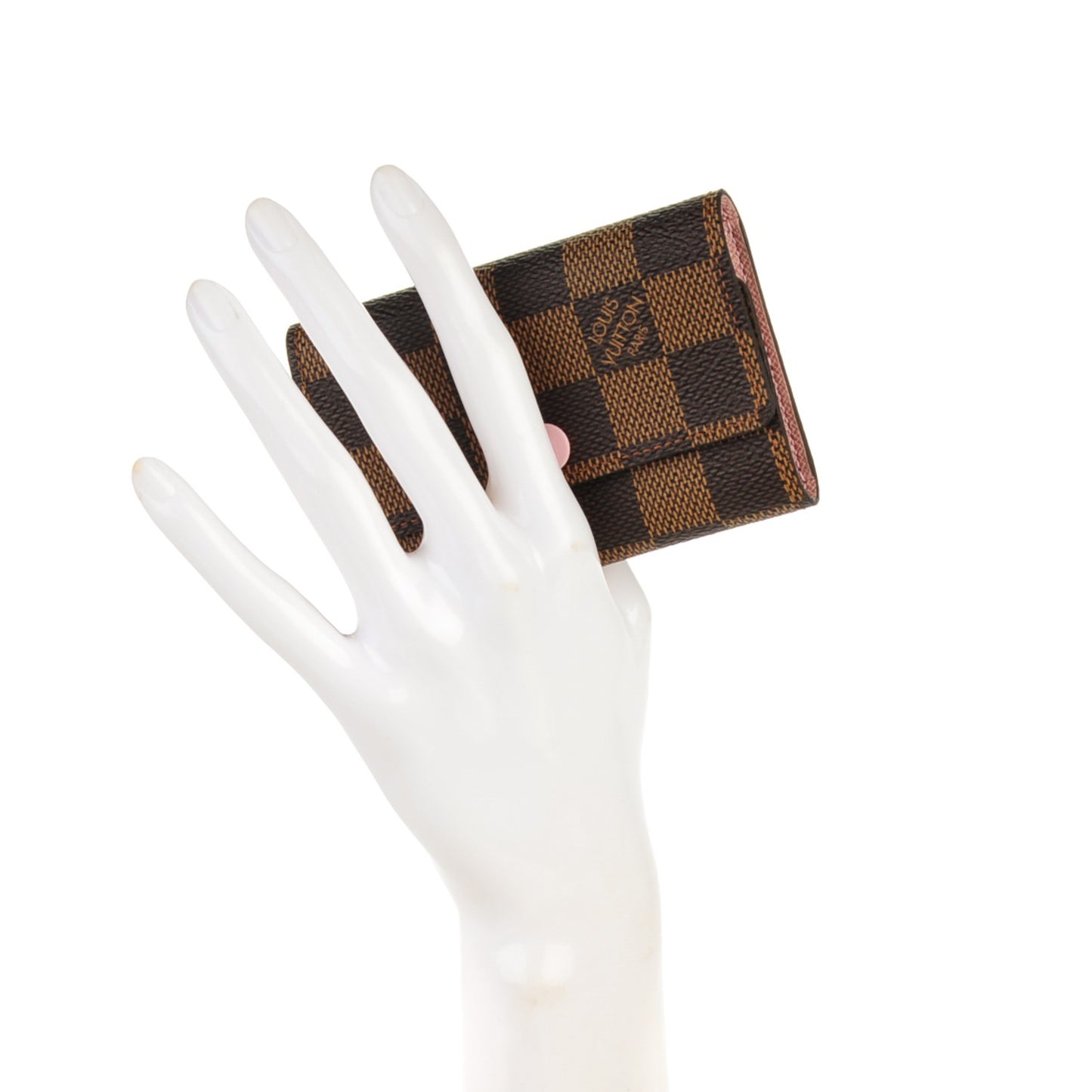 Damier Ebene Multicles 6 Key Holder Rose Ballerine