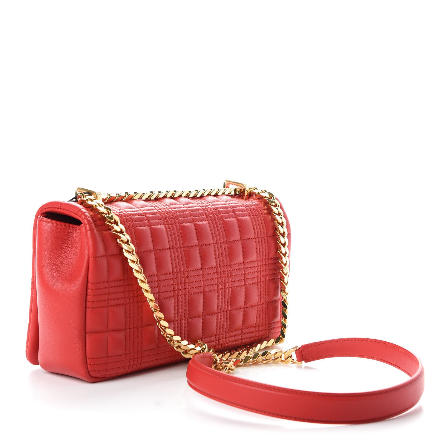 Burberry Lambskin Quilted Small Lola Bag Bright Red 3 of 9