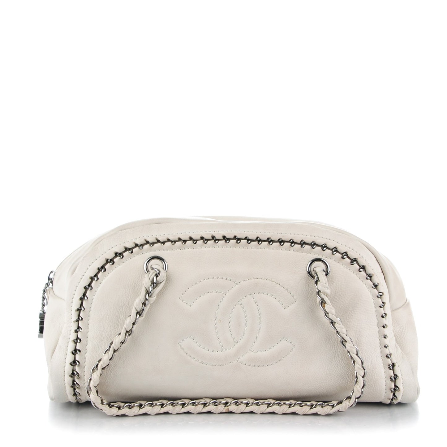Smooth Calfskin Medium Luxe Ligne Bowler White